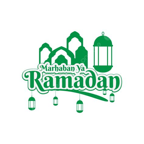 Mosque Ramadhan Islamic Vector Design Images Lettering Marhaban Ya