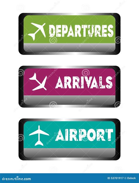 Departures Arrivals And Baggage Sign Airport Sign Vector On Isolated White Background Eps 10