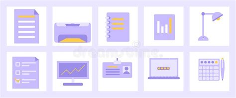 Set Of Flat Office Icons Stock Illustration Illustration Of Calculator