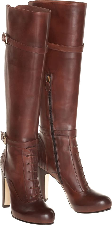 Women's boot made of genuine Chocolate leather PNG Image - PurePNG png image