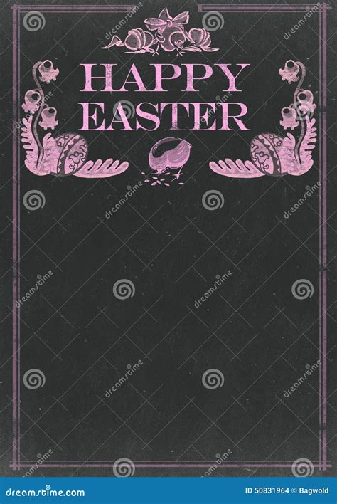 Happy Easter Chalkboard Stock Illustration Illustration Of Frame