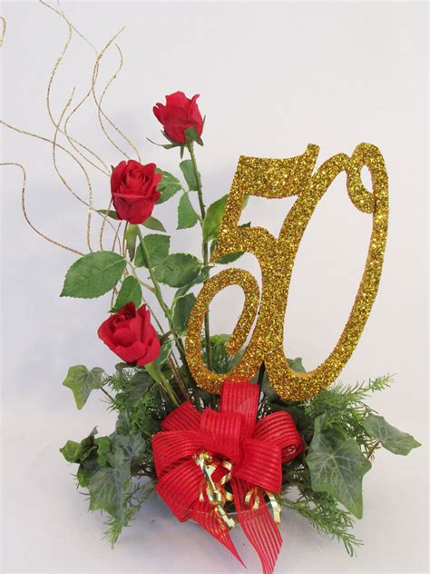 50th Anniversary Centerpiece With Roses Designs By Ginny