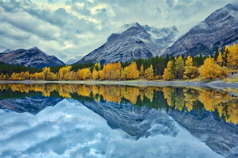 Fall Foliage Lake Mountain Nature Reflection Hd Nature 4k Wallpapers