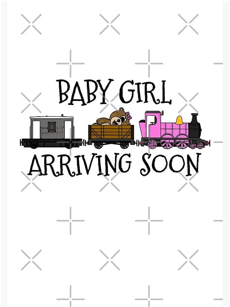 Pregnancy Announcement Steam Train Baby Girl Arriving Soon Poster