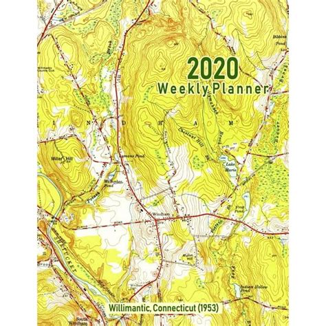 2020 Weekly Planner Willimantic Connecticut 1953 Vintage Topo Map