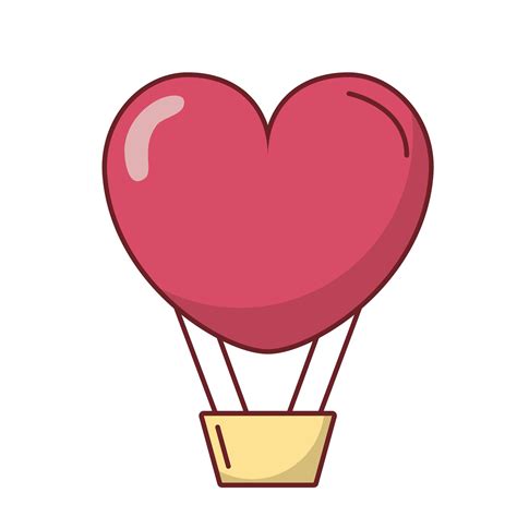 Love Heart Hot Air Balloon Vector Design 2724416 Vector Art At Vecteezy