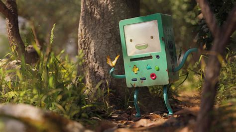 Adventure Time Forest Console Bmo Smiling Fan Art Digital Art