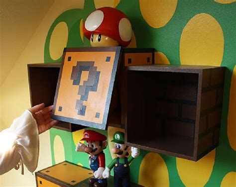 Super Mario Shelves Mario Bros Furniture Mario Bros Room Room Themes