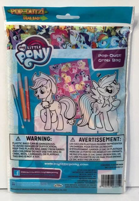 2pc My Little Pony Jumbo Coloring Activity Book Pop Outz Color Stickers