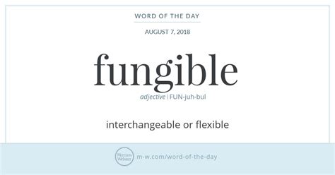 Word Of The Day Fungible Merriam Webster
