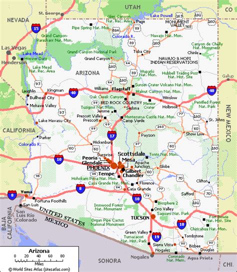 Map Of Arizona Cities