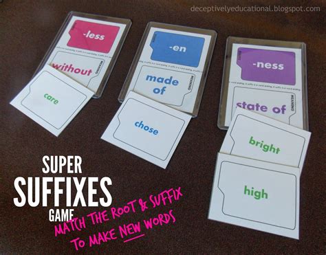 Relentlessly Fun Deceptively Educational Super Suffixes Game Word