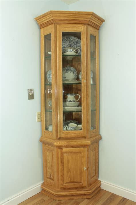 Hardwood Corner Curio Cabinet With Enclosed Base Artofit