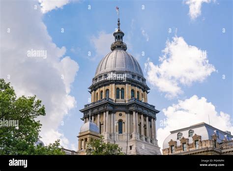 Dome Of The Illinois State Capital Building In Springfield Illinois