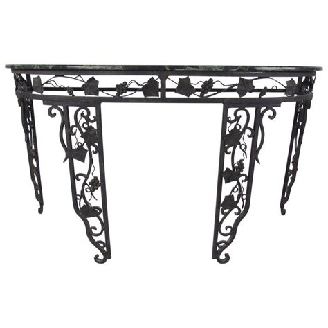 Vintage Iron And Marble Demilune Console Table Vintage Iron Demilune