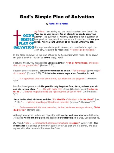Simple Plan Of Salvation Printable Get Your Hands On Amazing Free