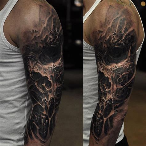 Evil Skull Sleeve Best Tattoo Ideas And Designs