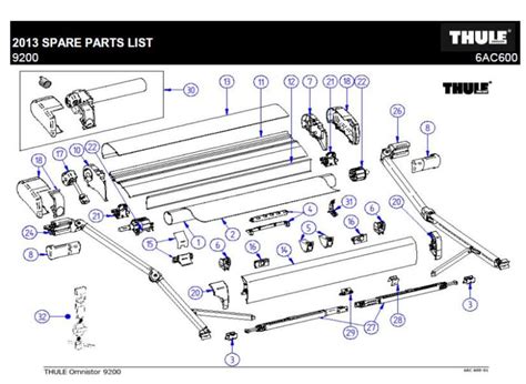Dometic 9200 Power Awning Parts Diagram