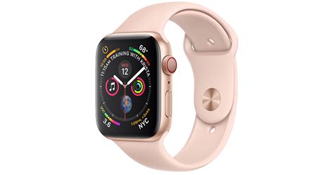 Case 18k gold pvd plated 316l stainless steel. Apple Watch - Gold Aluminum Case with Pink Sand Sport Band ...