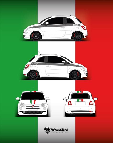 Fiat 500 Italian Stripes Design Wrapstyle