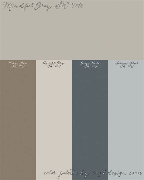 Mindful Gray Sw 7016 With A Complementary Color Scheme Paint Colors