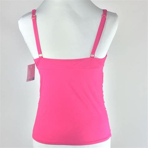 Apt 9 Tankini Hot Pink Slimming Side Ruched New Swimwear