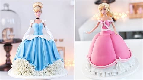Colors and styles may vary. DISNEY PRINCESS 👑CINDERELLA - How to Make a Doll Cake - Tan Dulce | Disney princess doll cake ...