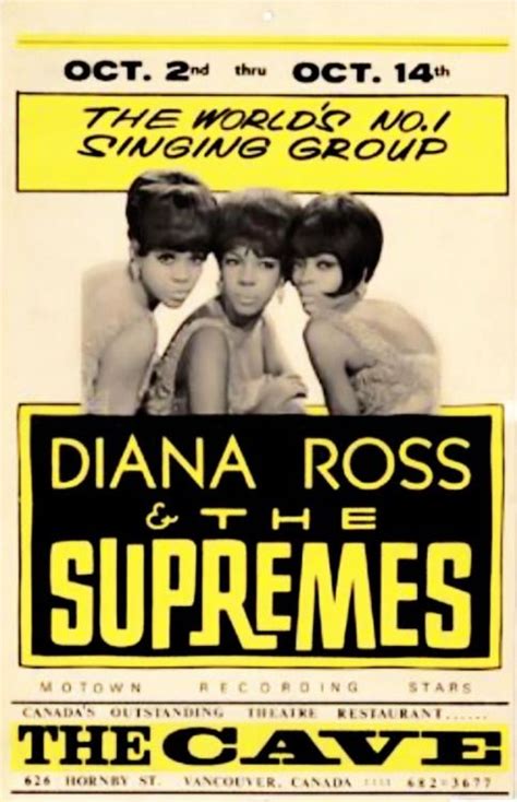 The Supremes 1960s Poster For The Supremes At The Legendary Cave