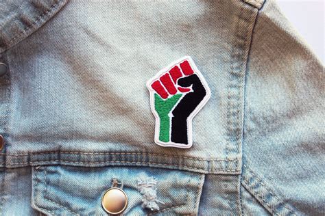 Power Fist Embroidered And Iron On Patches For Jackets Black Etsy