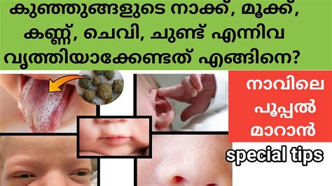 Two weeks on we've been carefully washing behind the ears, and the crustyness and smell keeps coming back, what wow, thanks for the great responses. How To Clean Baby's Tongue, Ears, Nose And Eyes Malayalam ...