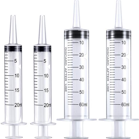 Buy 4 Packs Plastic Syringe With Measurement Oral Liquids Measuring