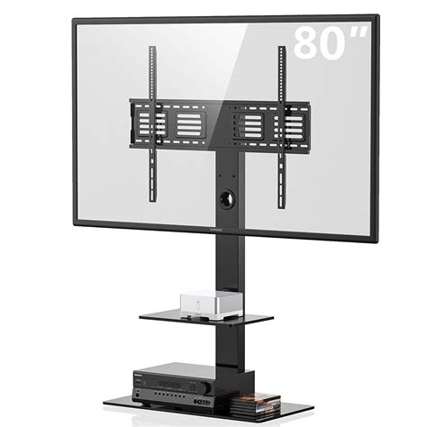 Fitueyes Swivel Tv Stand With Mount Height Adjustable For 50 80 Inch