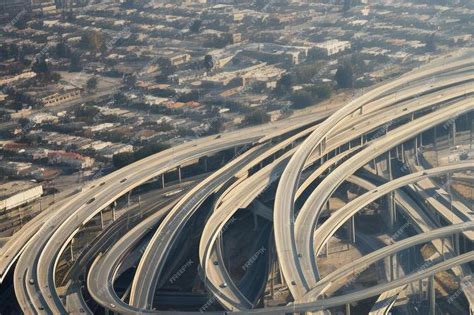 Premium Ai Image Aerial View Of A Massive Highway Intersection In Los