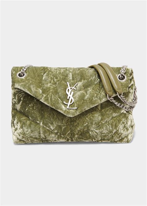 Saint Laurent Loulou Small Ysl Puffer Velvet Chain Shoulder Bag