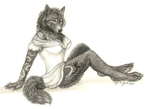 Werewolf Femme Pinup By Foxfeather248 On Deviantart