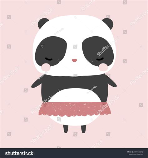 Little Panda Ballerina Cute Kids Print Stock Vector Royalty Free