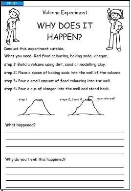 Free Printable Volcano Worksheets #1 | Volcano worksheet, Worksheets