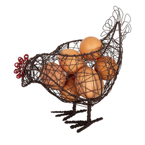 Iron egg holder in the shape of a small hen by Antic Line, ideal for a ...