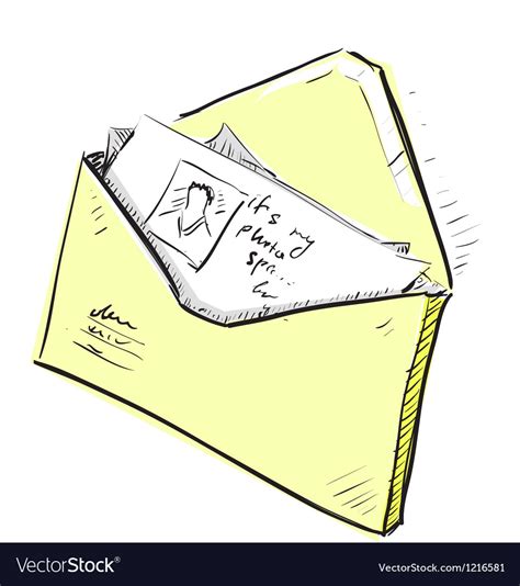 Letter And Photos In Envelope Cartoon Icon Vector Image