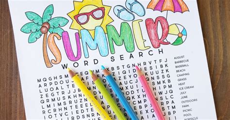 Build vocabulary, enhance spelling skills, work on problem solving, as well as general cognitive and motor skills. Free Printable Summer Word Search Coloring Page | artsy ...