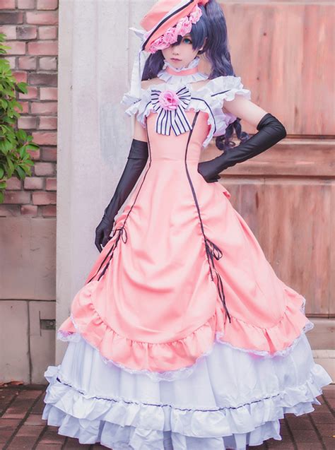 Black Butler Ciel Phantomhive Cosplay Costume Lolita Pink Dress