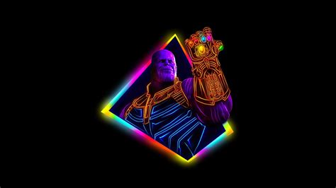 Thanos Avengers Infinity War Neon Art Wallpapers Hd Wallpapers Id