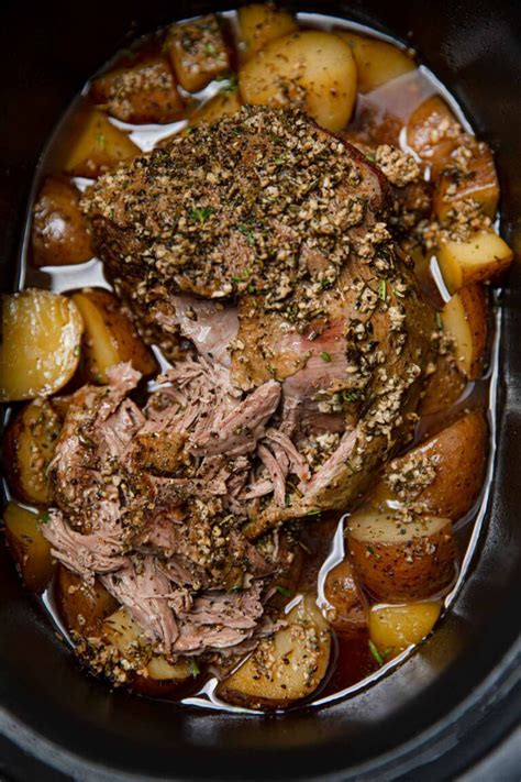 Slow Cooker Leg Of Lamb Recipe Crockpot Dinner Then Dessert