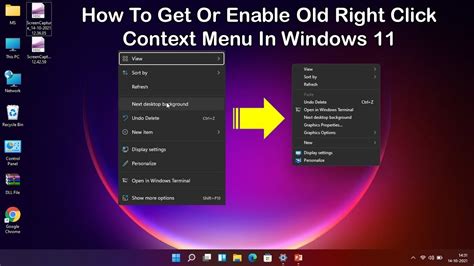 How To Get Or Enable Old Right Click Context Menu In Windows 11 Youtube