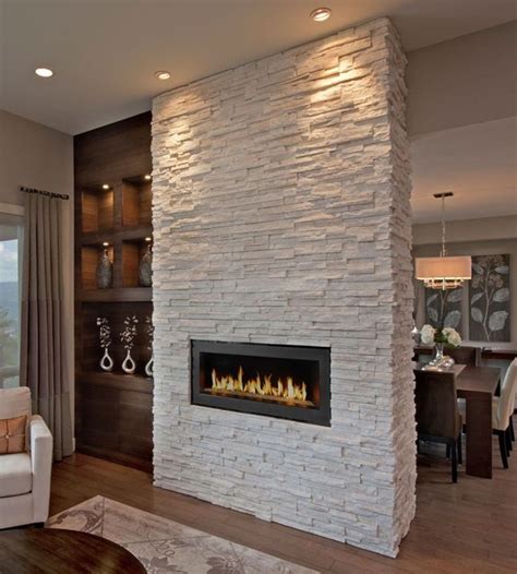 30 White Stone Fireplace Ideas