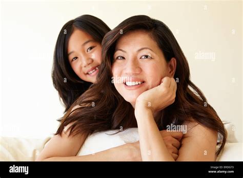 Portrait Asian Mother And Daughter Stock Photo Alamy
