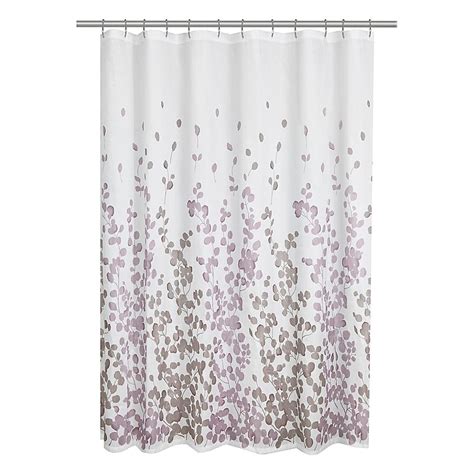Maytex Leaf Print Fabric Shower Curtain In Purple Bed Bath And Beyond