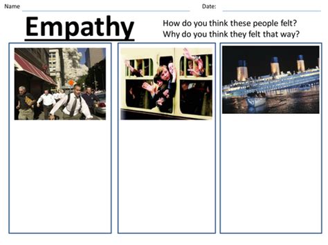 Empathy Worksheet Teaching Resources
