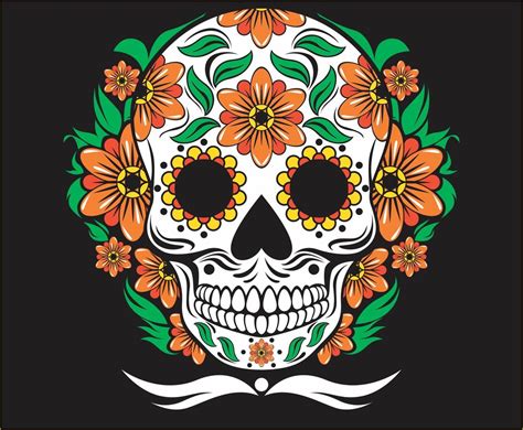 Mexican Skull Vector Vector Art And Graphics