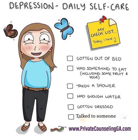 Self Care Checklist For Managing Depression Private Counseling